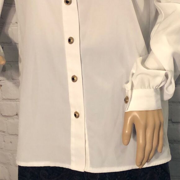 Vintage City Girl Button Down Shirt Velvet Collar - Picture 3 of 8